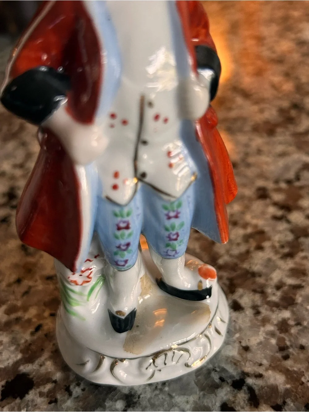 Vintage Porcelain Figurine in Red Coat
